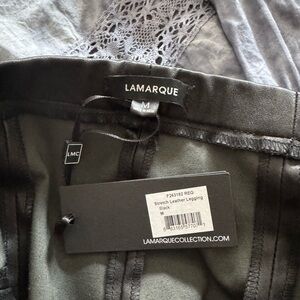 Lamarque Black Stretch Leather Leggings